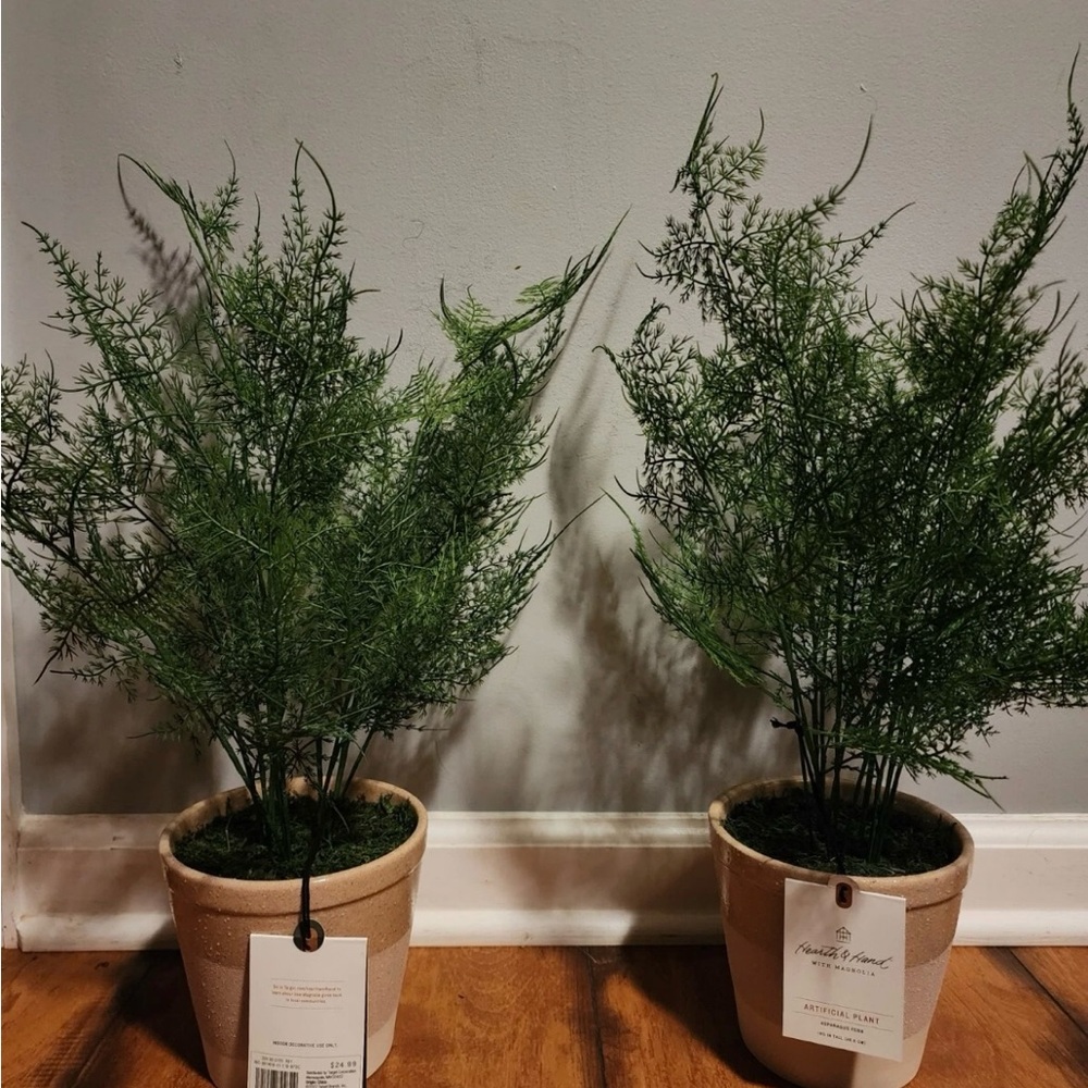 Artificial Green Plant in Tan Pot